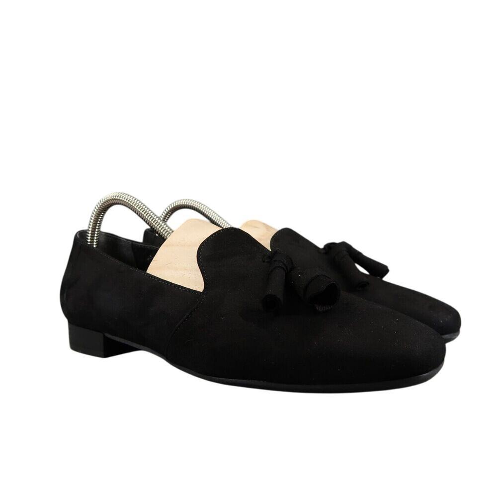 Eric Michael Shoes Womens 39 Loafer Tassel Fashion Career Classic Leather Black